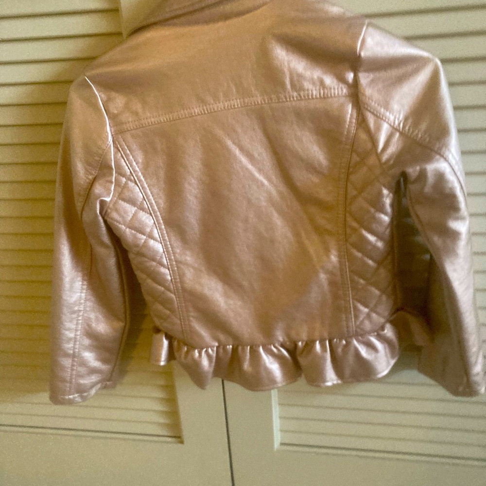 Girls gold faux leather jacket